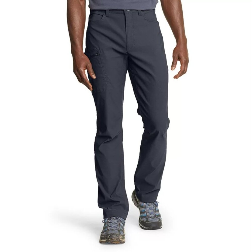 TWO pair Eddie Bauer Men's Blue and Gray Rainer Fleece Lined Tech Pants 36 X 30
